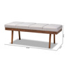Baxton Studio Larisa Mid-Century Grayish Beige Upholstered Wood Bench 155-9303